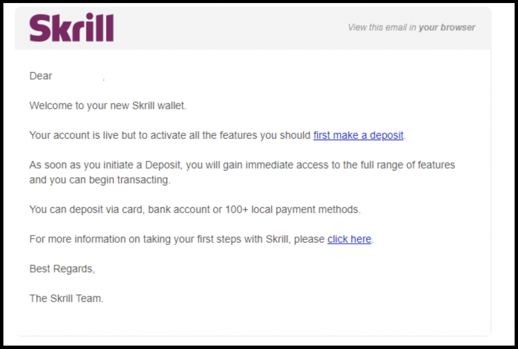 Skrill email activate account